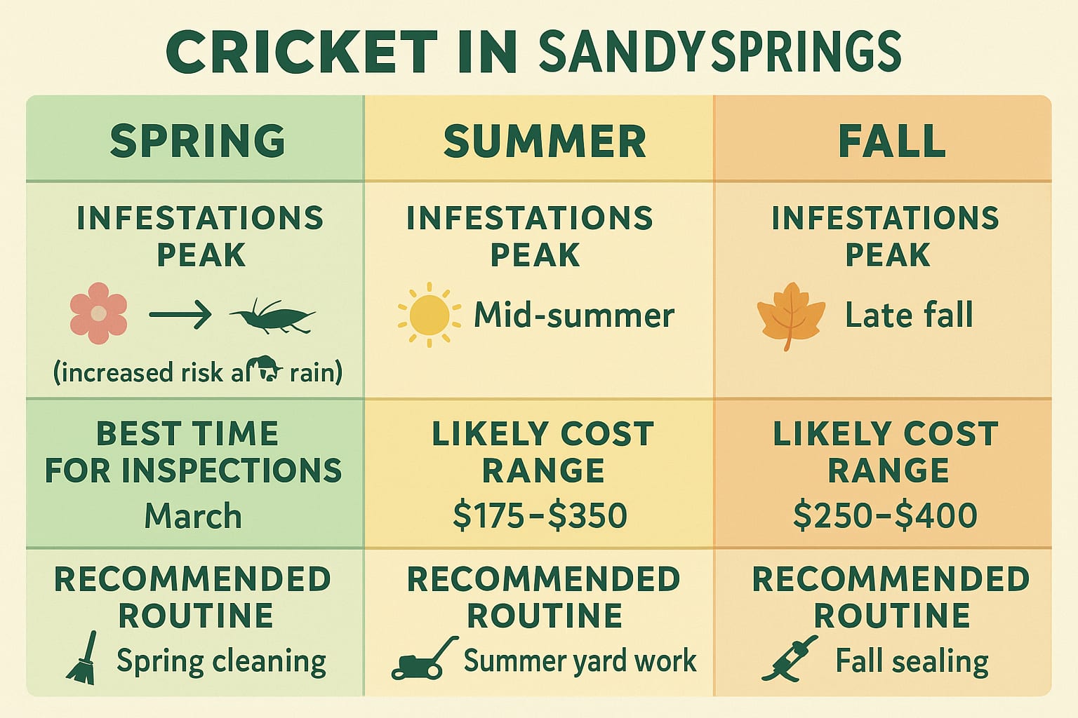 Why Timing Matters for Cricket Inspections in Sandy Springs