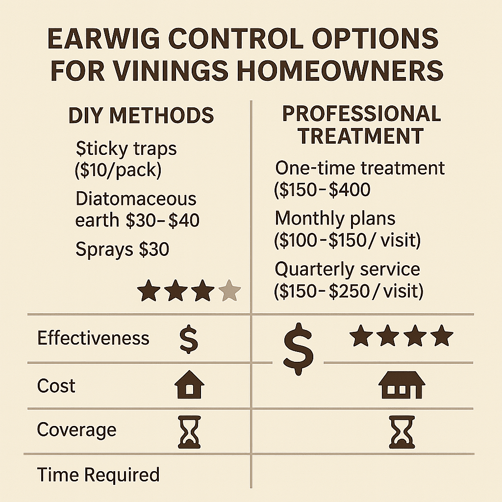Cost of earwig control Vinings, Georgia