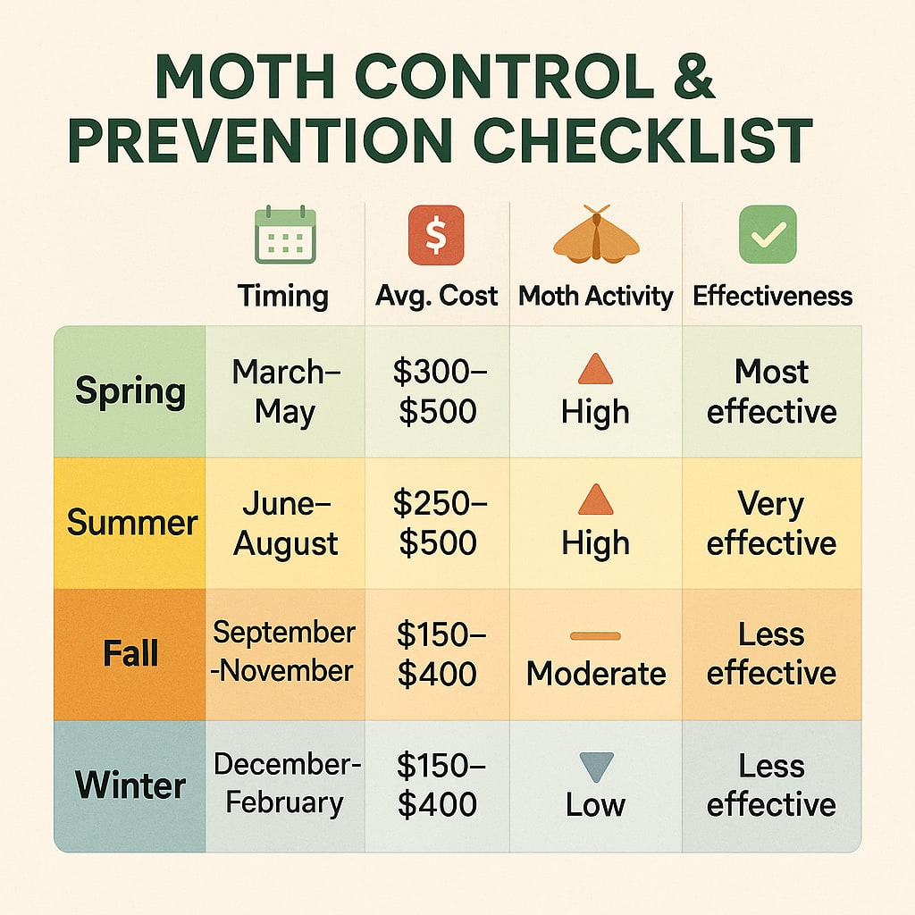 Moth control and prevention checklist in Smyrna 