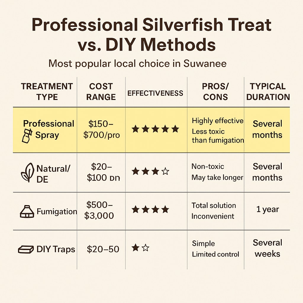 Silverfish control cost Suwanee GA