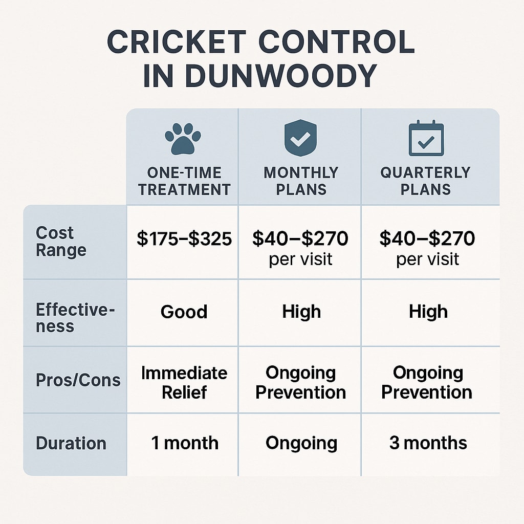 Cricket Control Cost Dunwoody GA