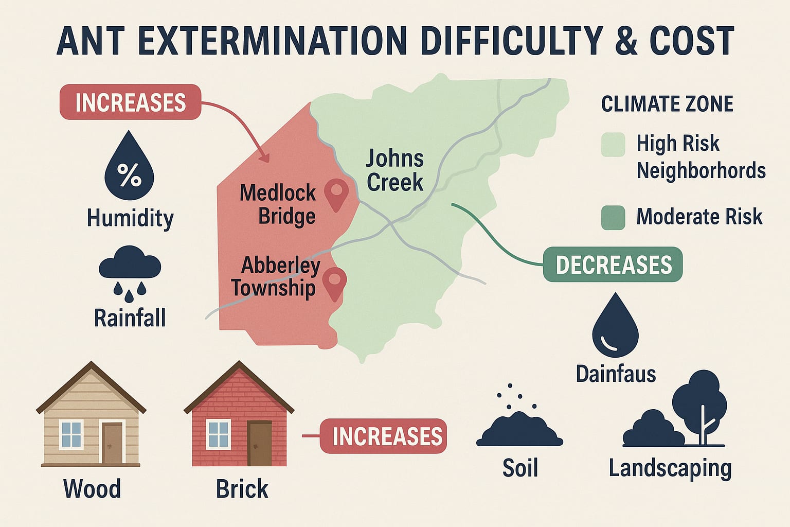 Ant Extermination Difficulty & Cost in Johns Creek