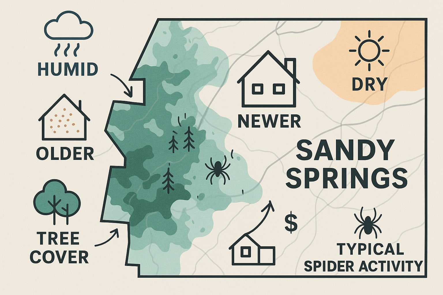 Before and after spider control Sandy Springs GA