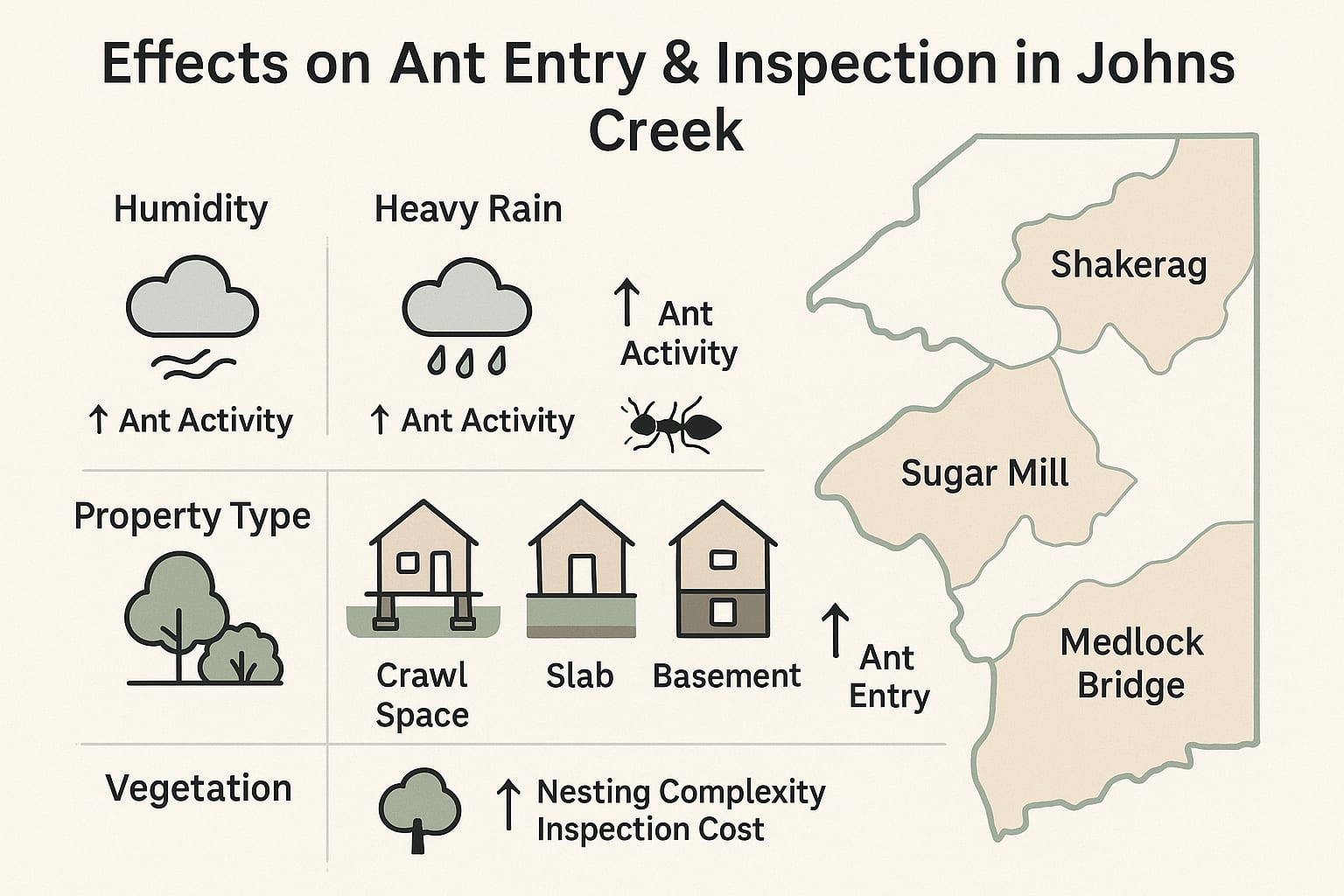 Effects on Ant entry & inspection in Johns Creek