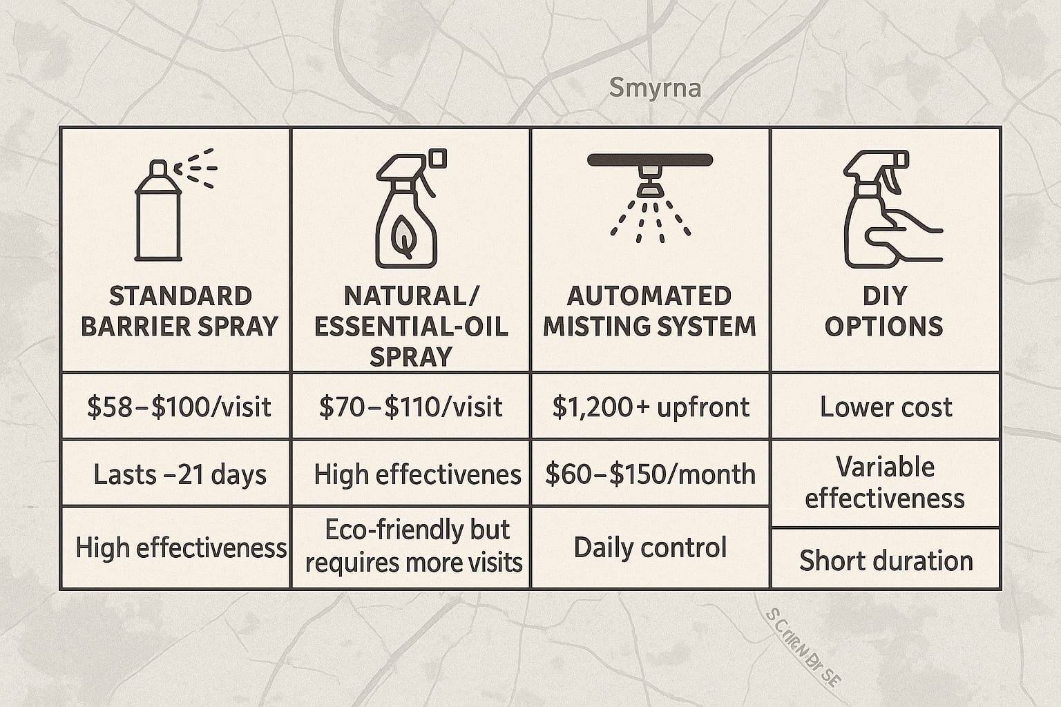 mosquito control cost Smyrna, Georgia
