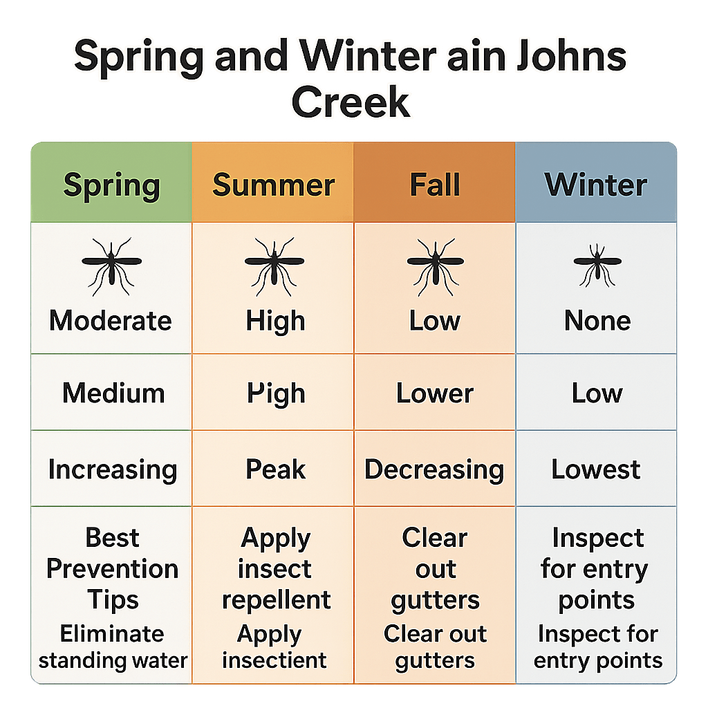 Spring and winter ain in Johns Creek