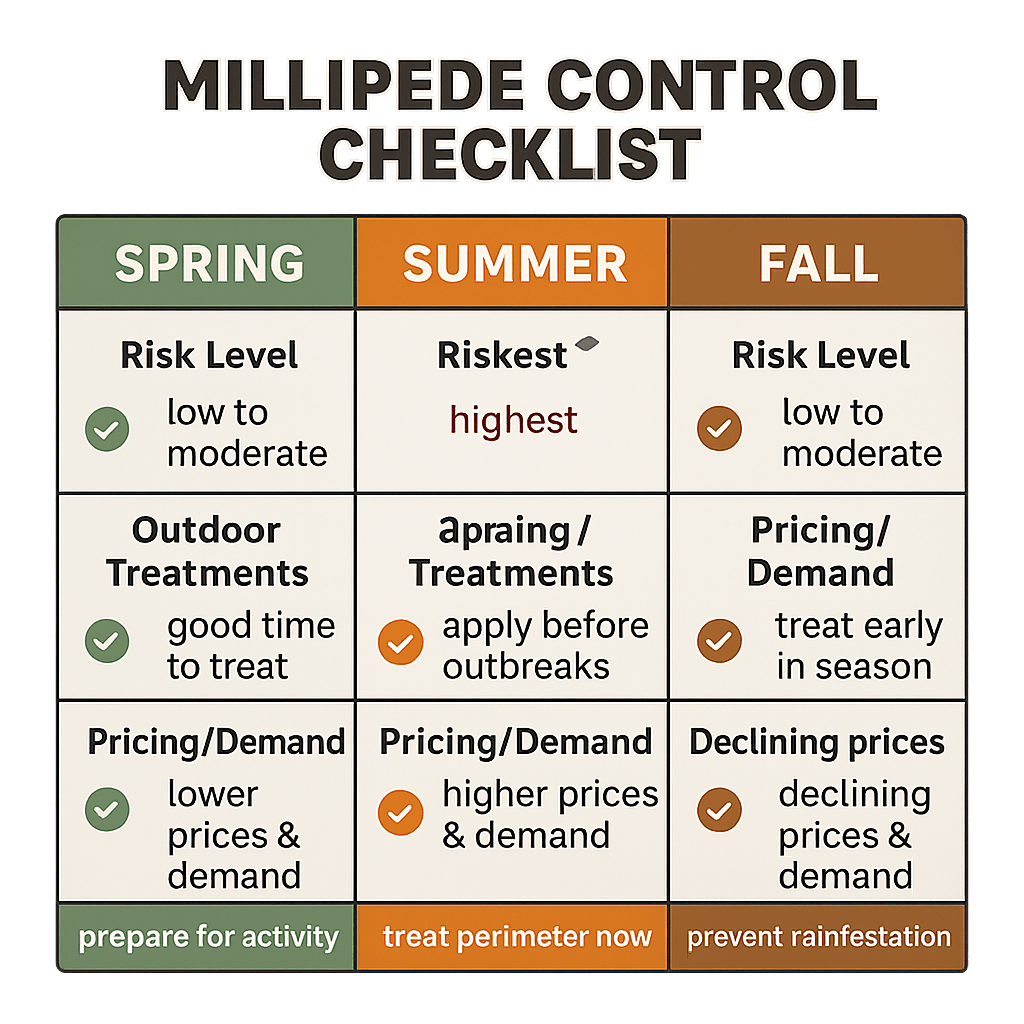 Best time for millipede prevention for Roswell homeowners