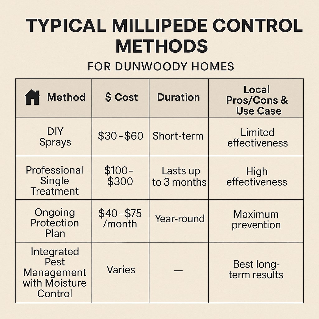 Millipede control cost Dunwoody, GA