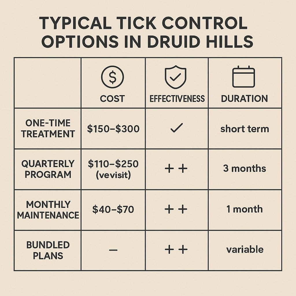 Tick control cost Druid Hills, GA