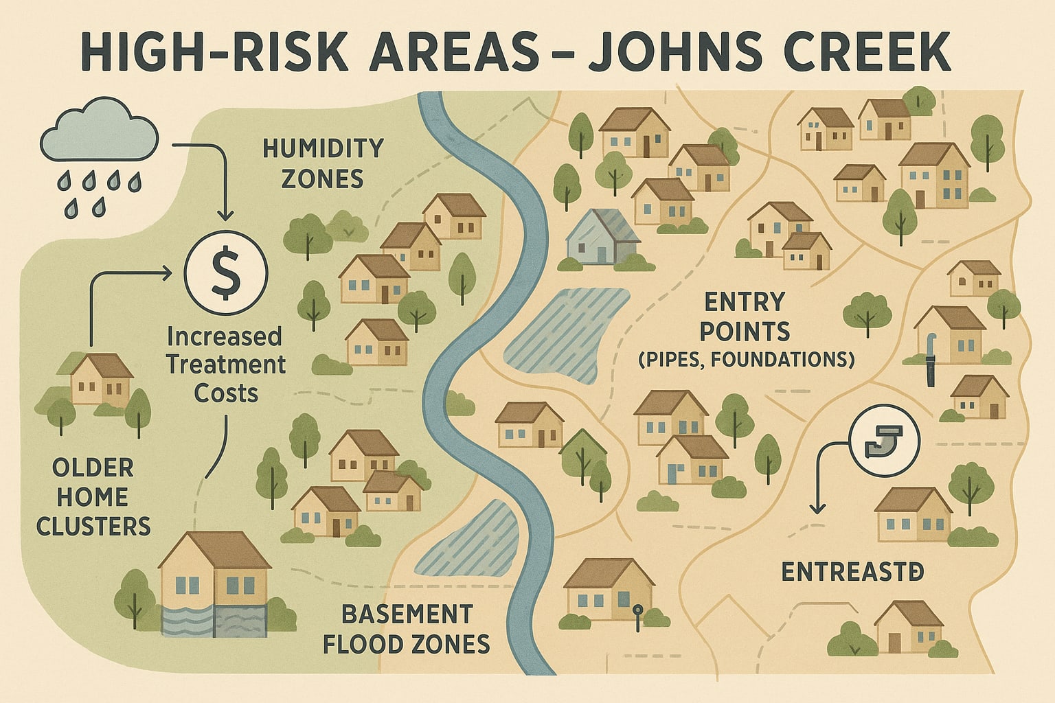 High risk areas Cockroach in Johns Creek