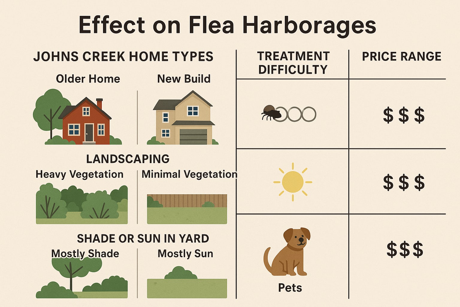 Effect on flea harborages in Johns Creek