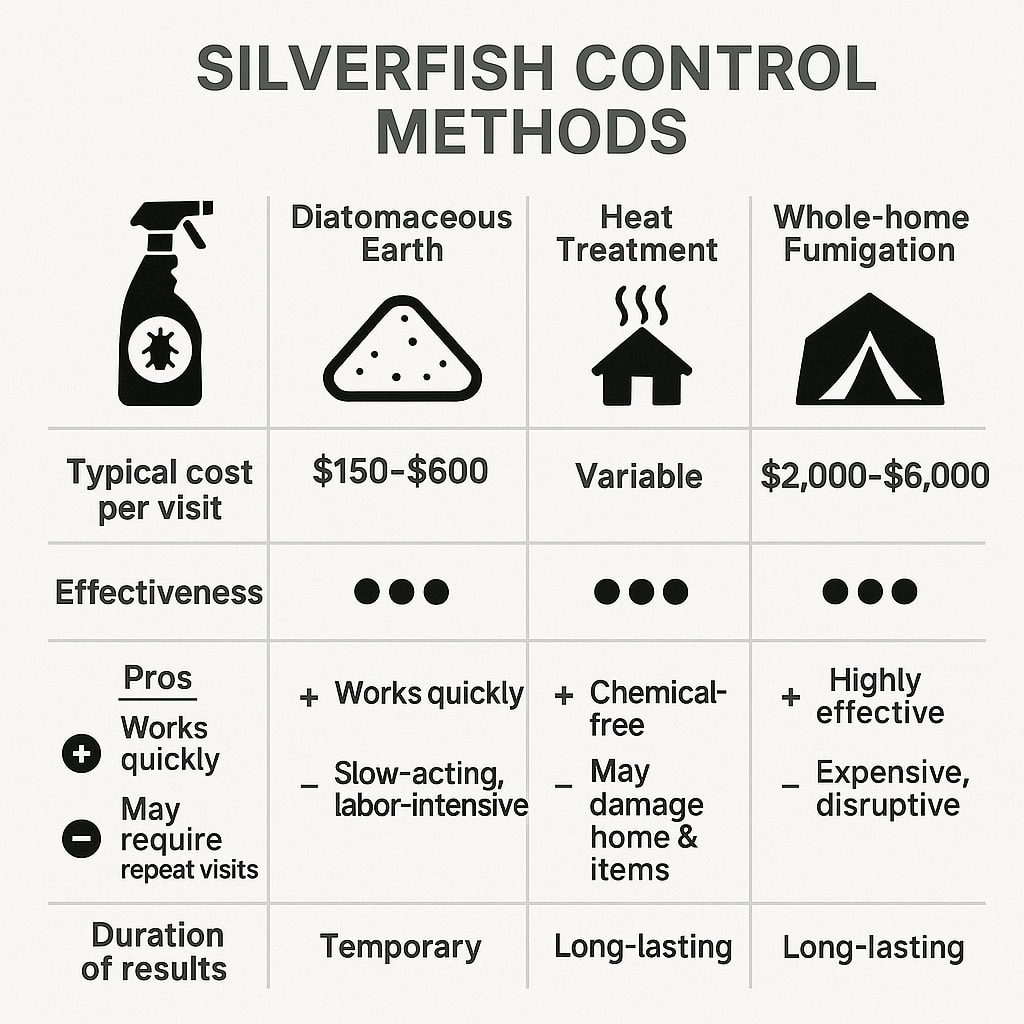 Cost of silverfish control Roswell Georgia