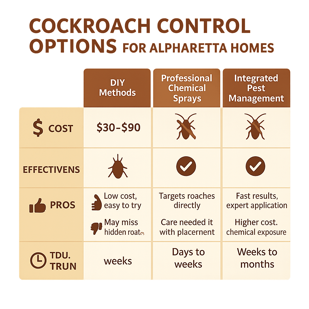 Cost of cockroach exterminator near me Alpharetta GA