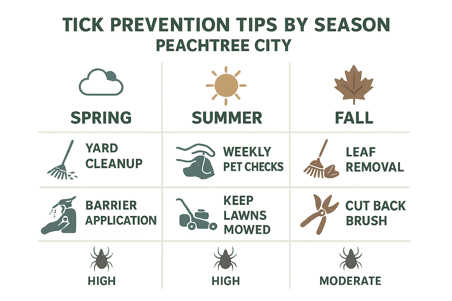 Tick prevention tips by season Peachtree City 