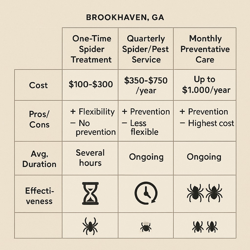 Spider Control Cost Brookhaven, GA