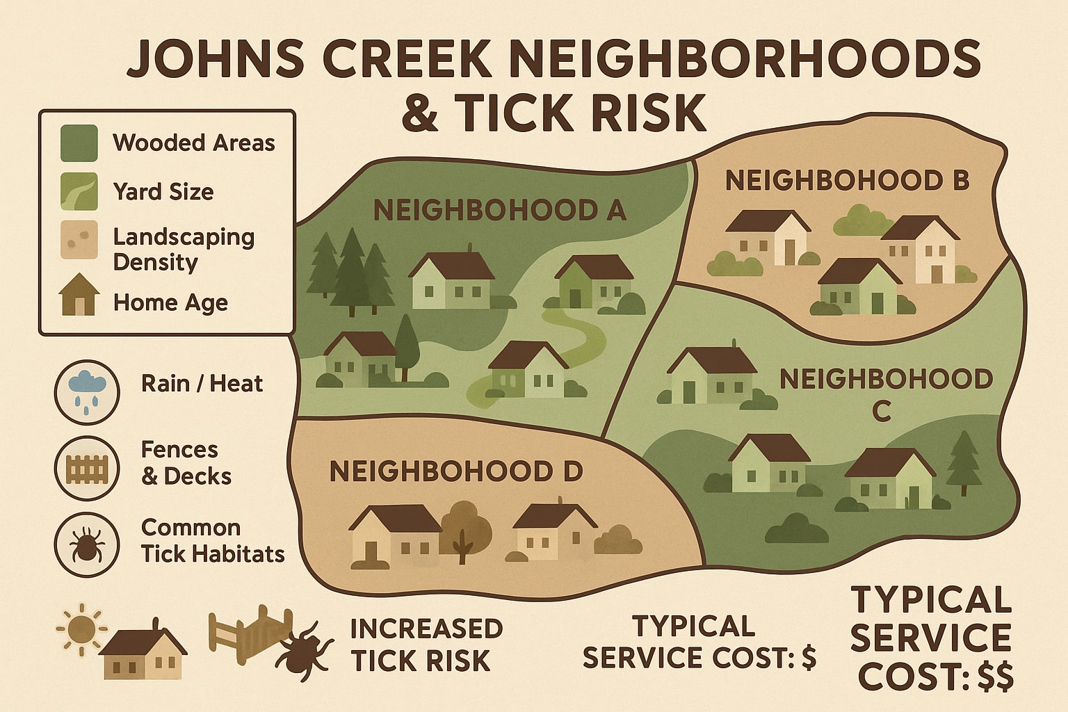 Johns Creek Neighborhoods & Tick Risk 