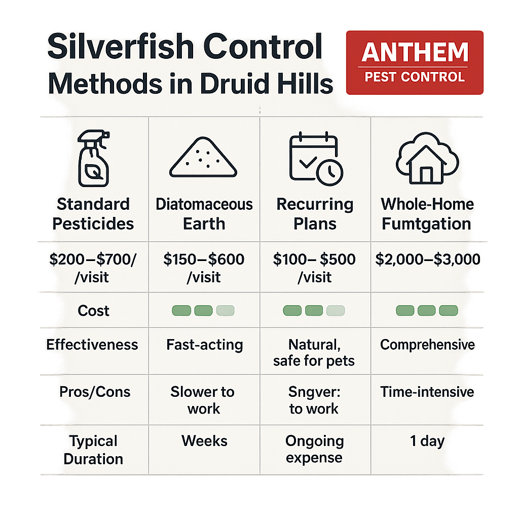 Silverfish Control Cost Druid Hills, GA