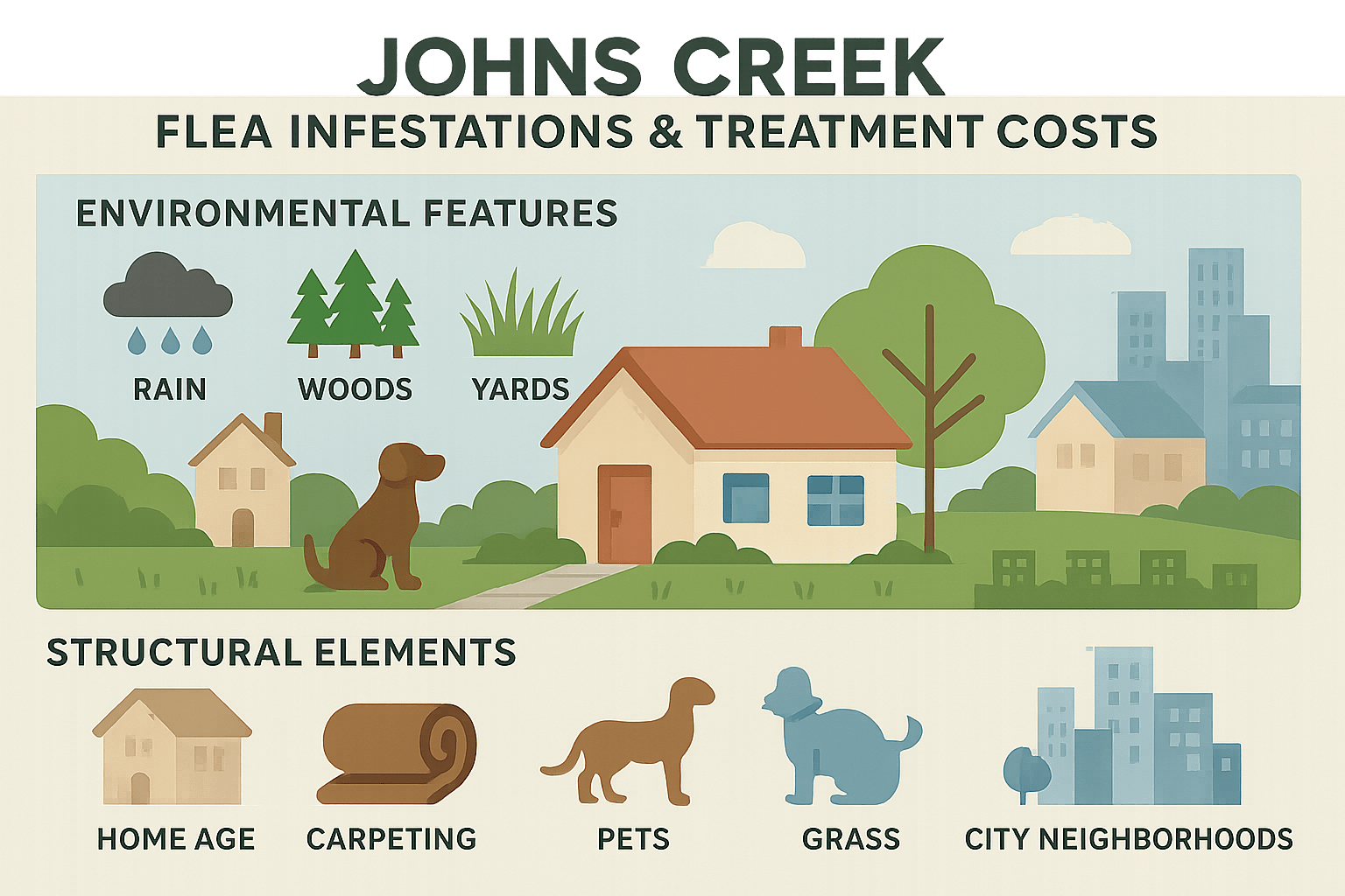 Flea infestations & treatment costs in Johns Creek, GA