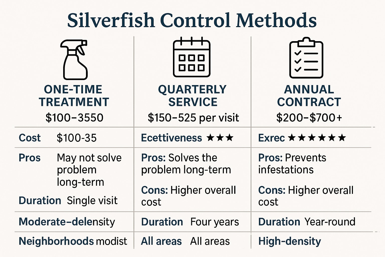 Silverfish control cost Decatur, GA