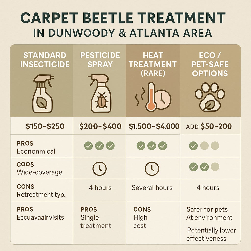 Carpet beetle control cost Dunwoody, GA
