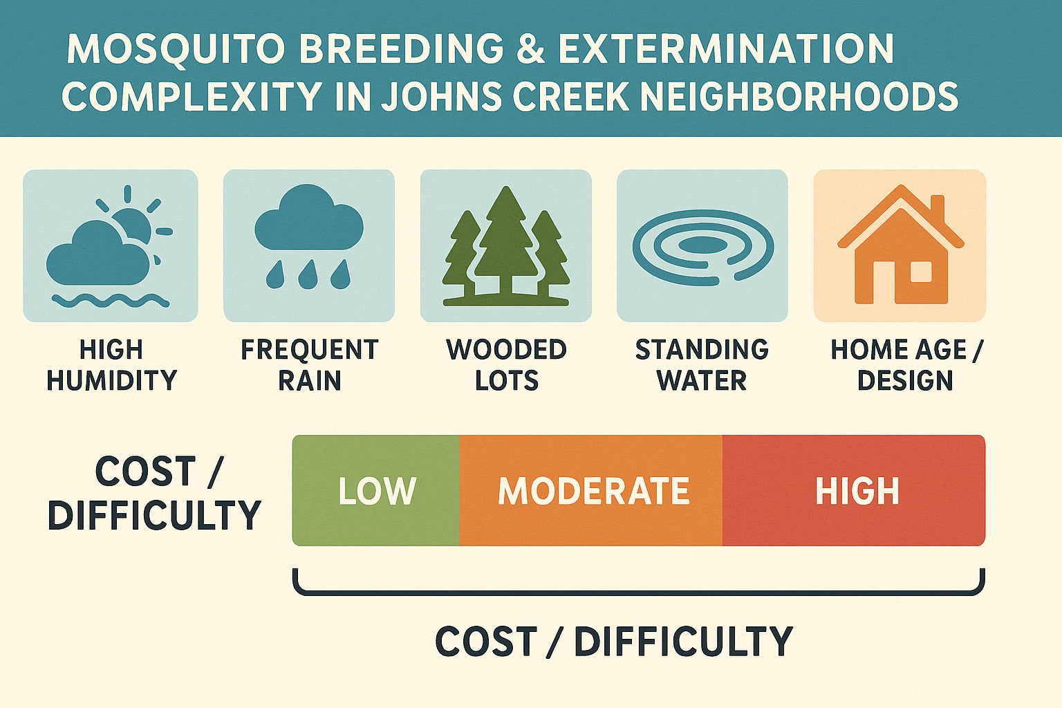 Mosquito breeding & Extermination complexity in Johns Creek neighborhoods