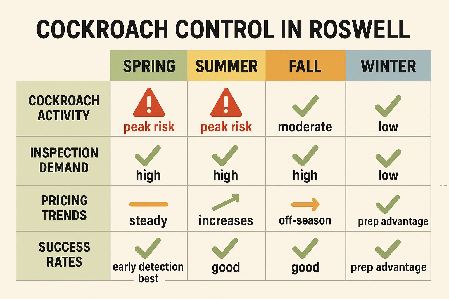 Timing Matters for Cockroach Inspections in Roswell