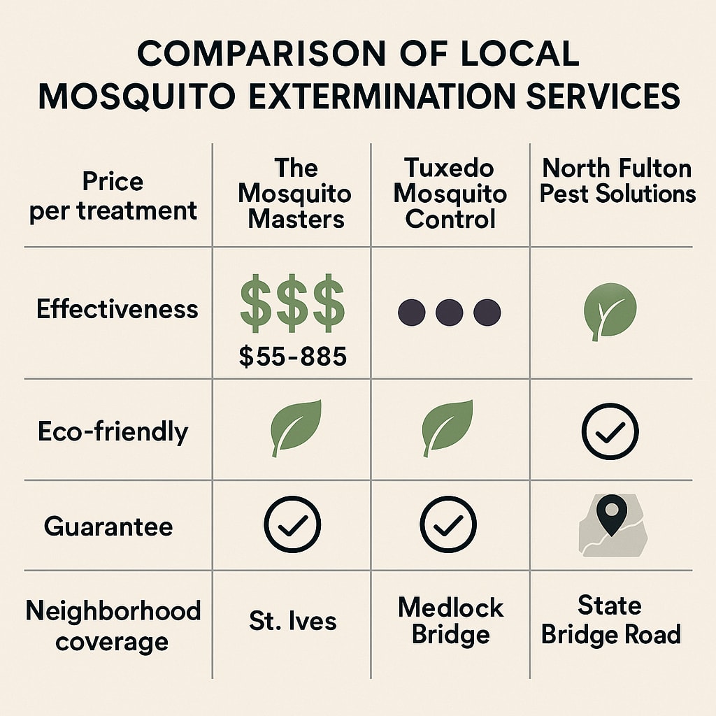 Comparison Of Local Mosquito extermination services in Johns Creek