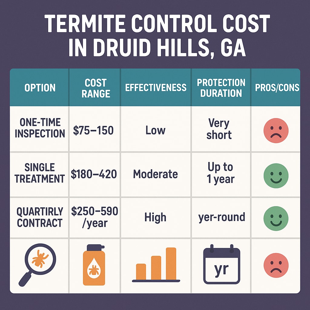 Termite control cost Druid Hills GA
