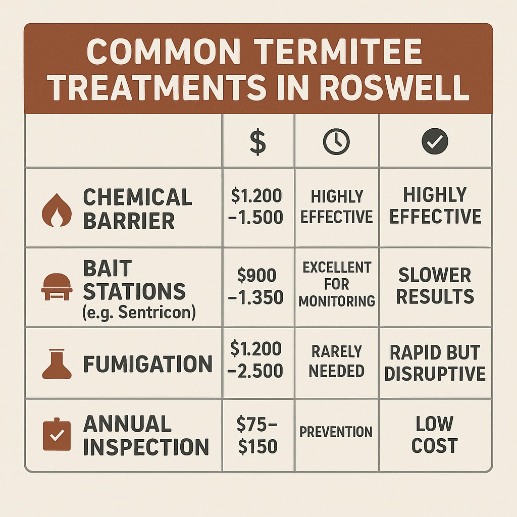 Common Termite Treatments Costs in Roswell