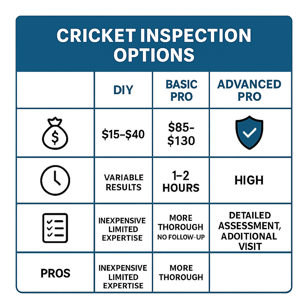 Cost of cricket inspection Johns Creek GA