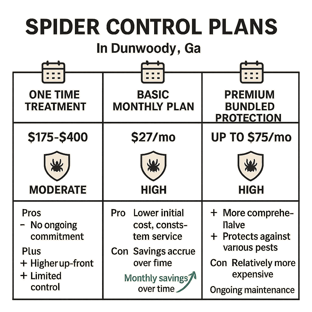 Cost of spider control Dunwoody, GA