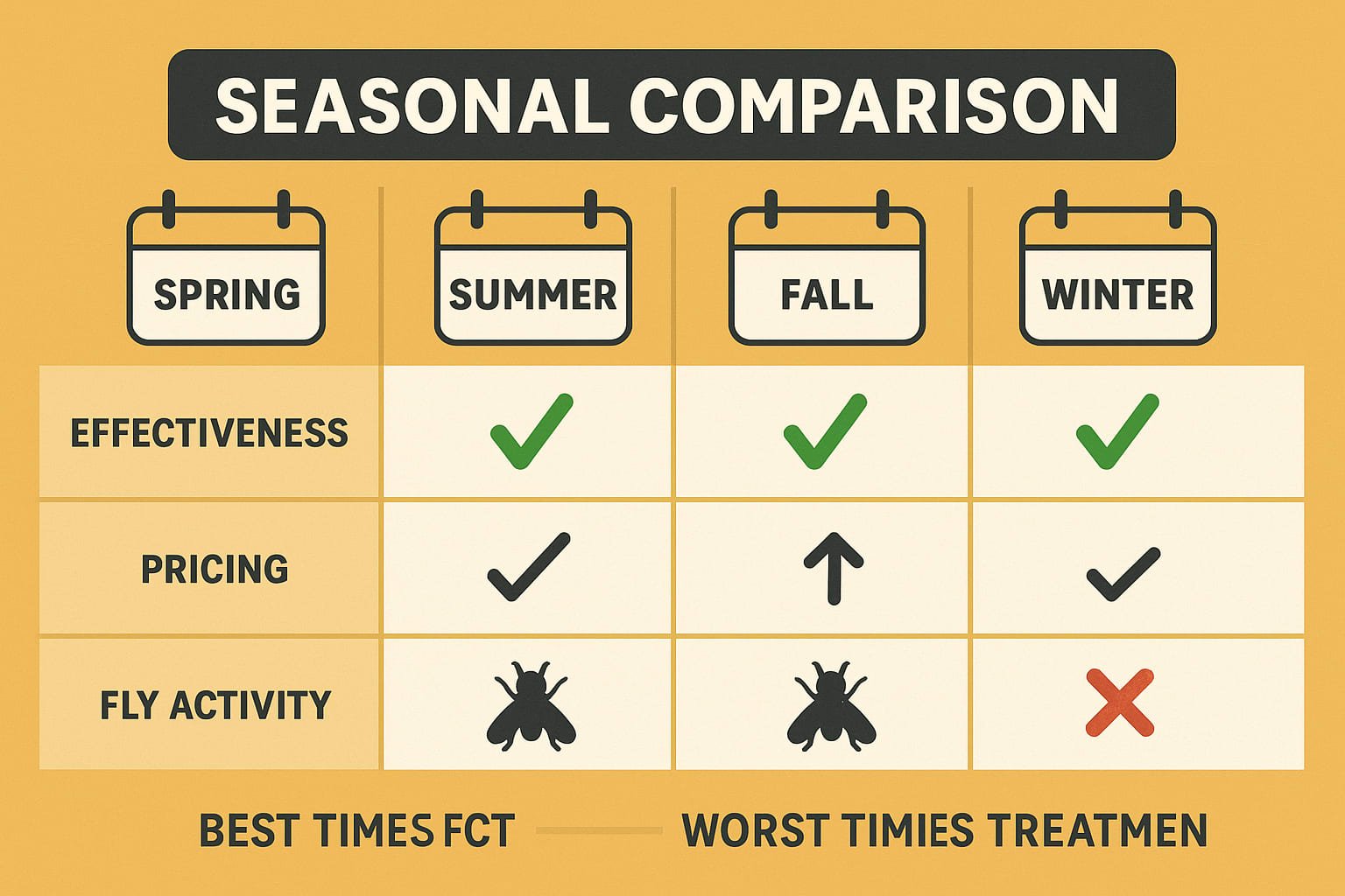 Fly control seasonal comparison in Alpharetta, Georgia