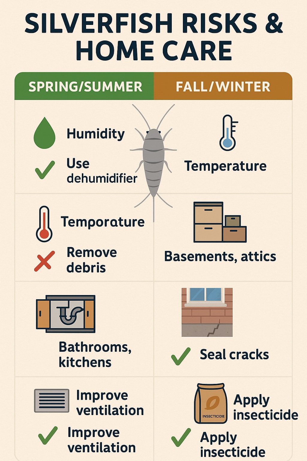 Silverfish risks &  home care in Roswell