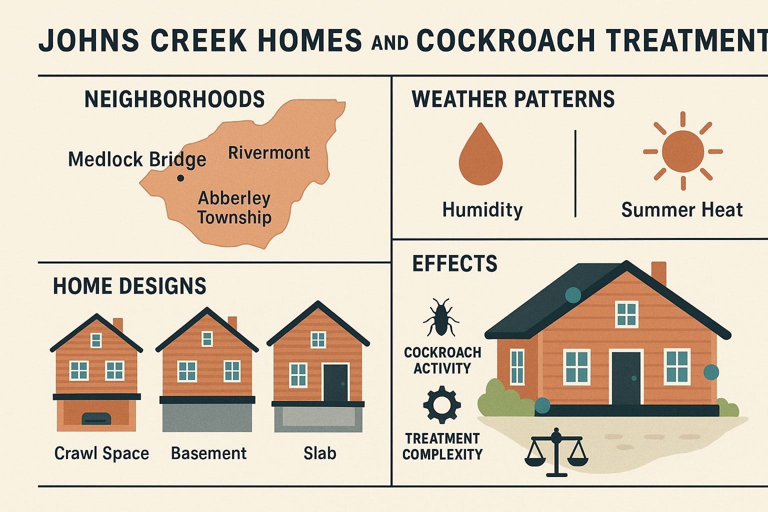 Johns creek homes and cockroach treatment