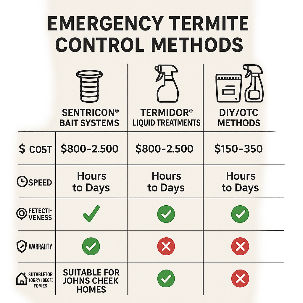 Emergency termite control methods