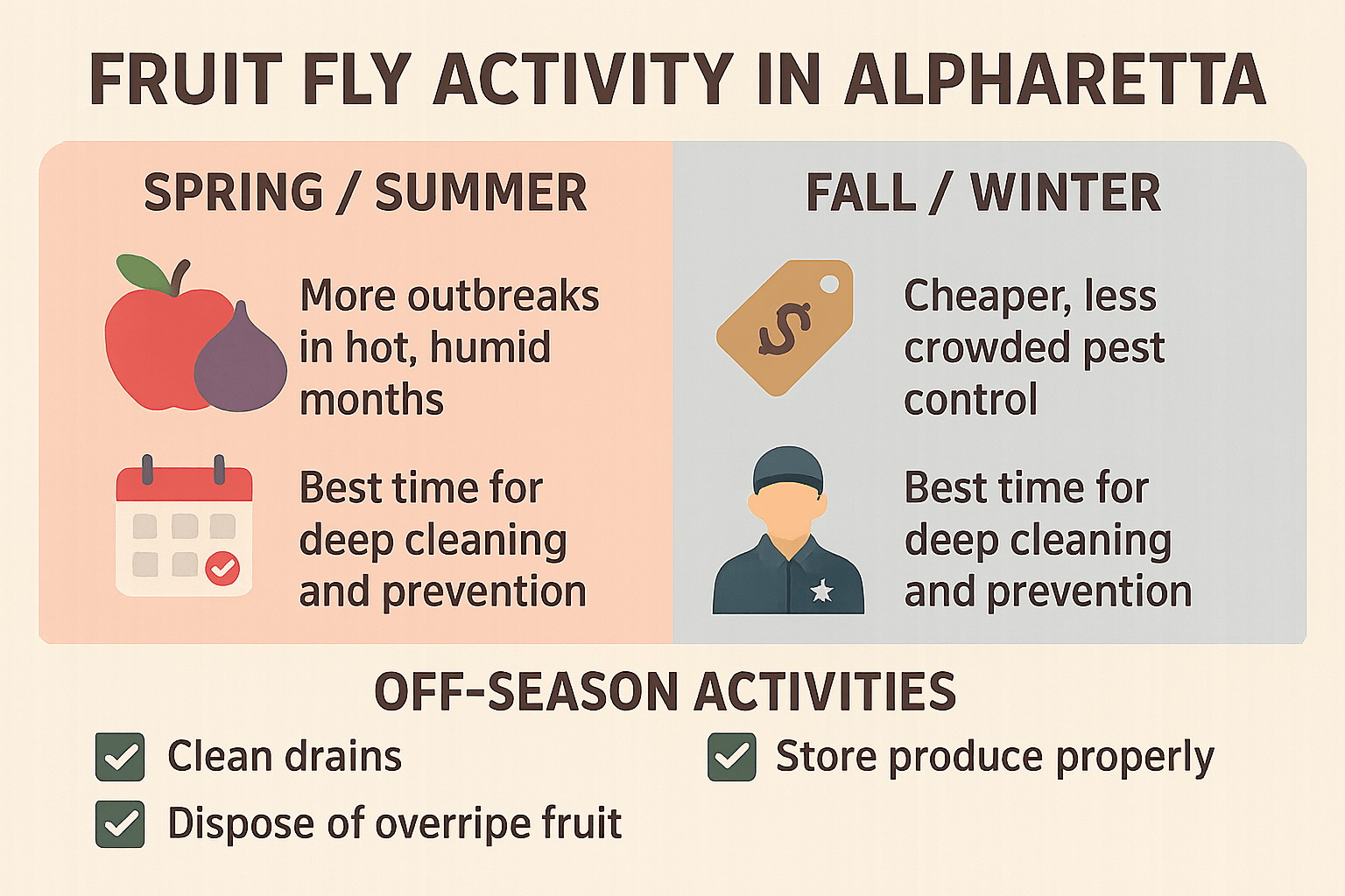 Fruit fly activity in Alpharetta