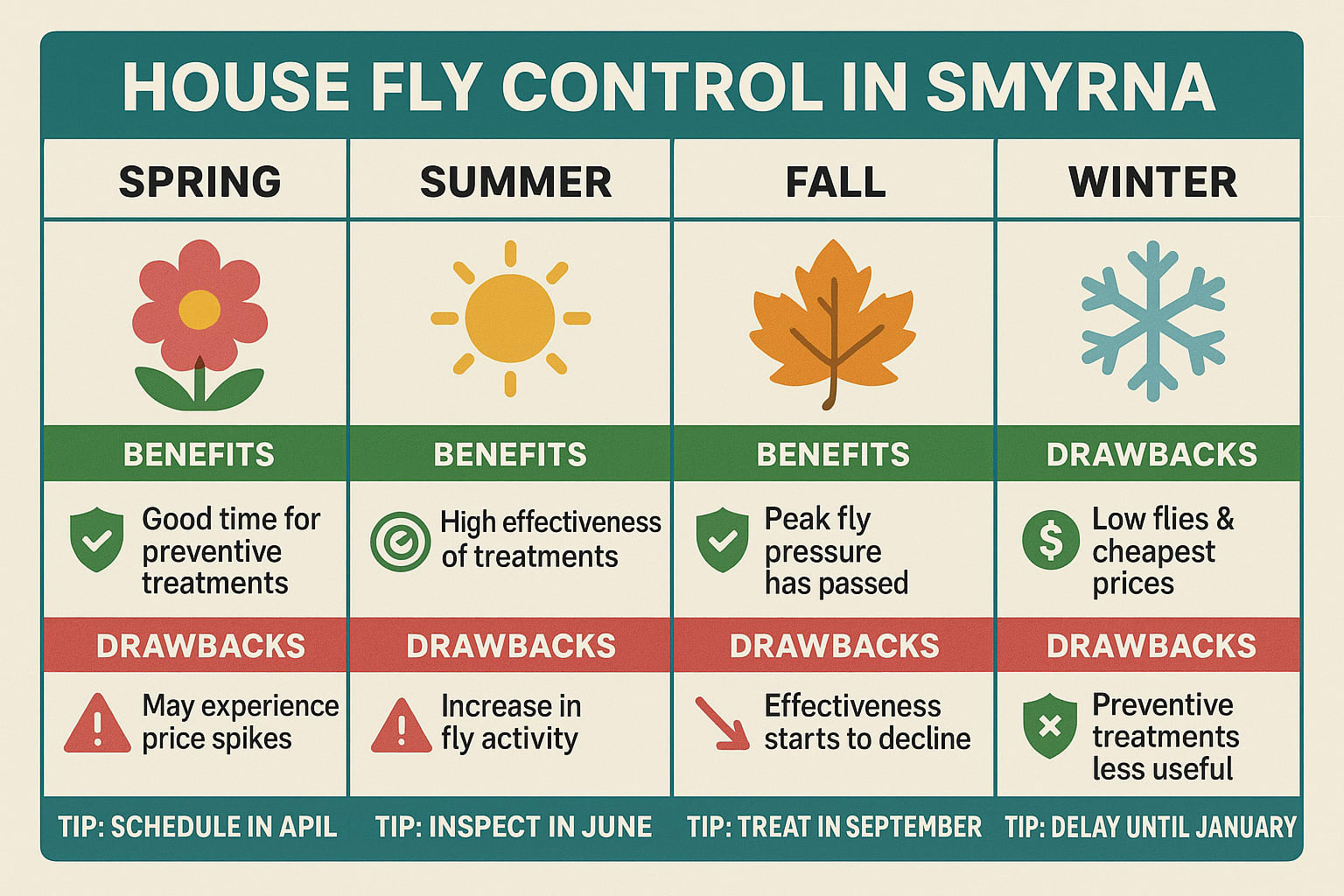 Best time of year to manage house fly control cost in Smyrna