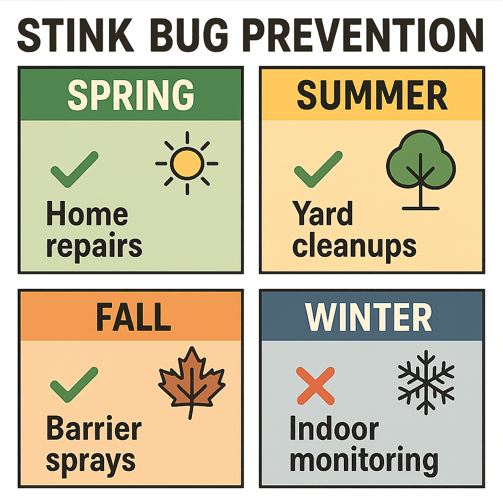 Best time of year to prevent stink bugs in Roswell homes