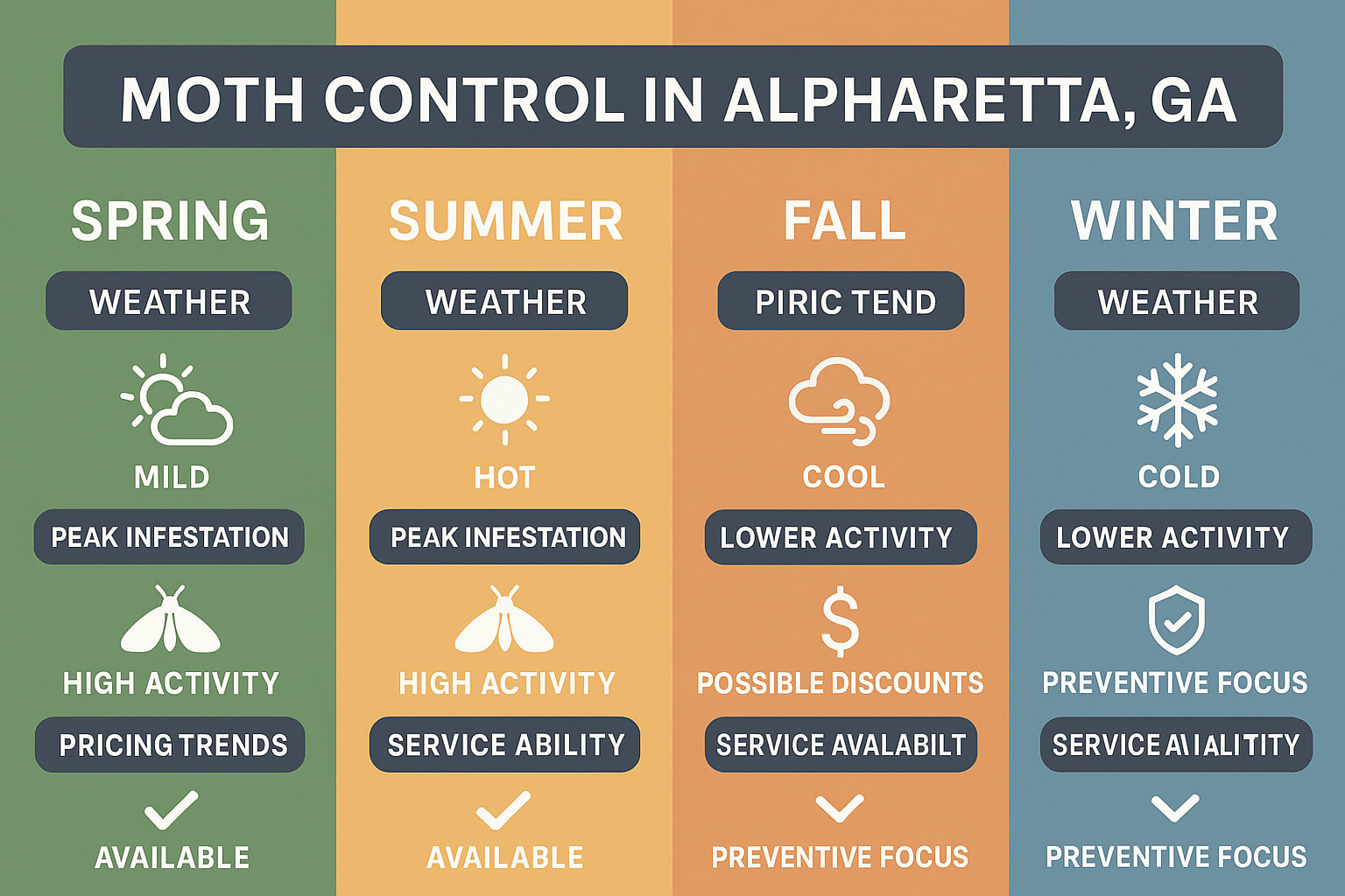 Moth control cost in Alpharetta, GA