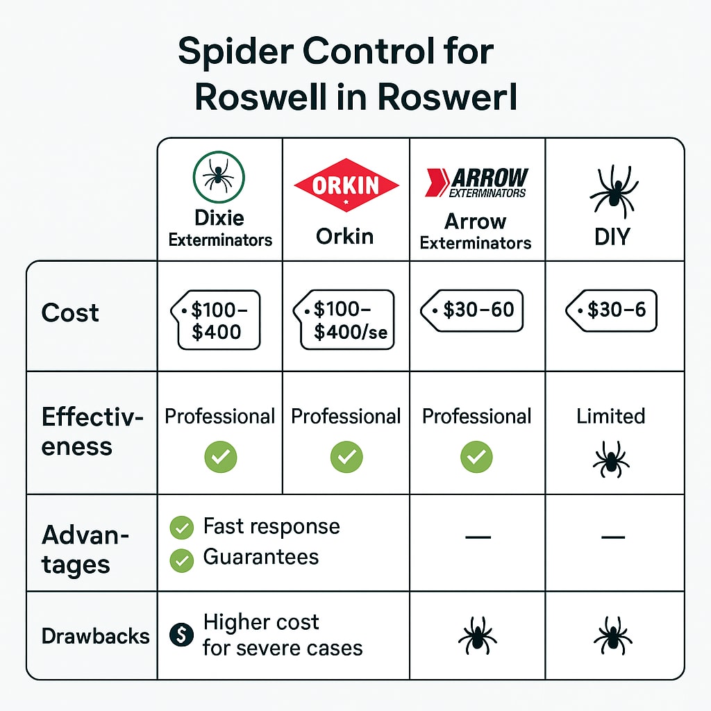 Cost of Spider Exterminator Roswell, GA
