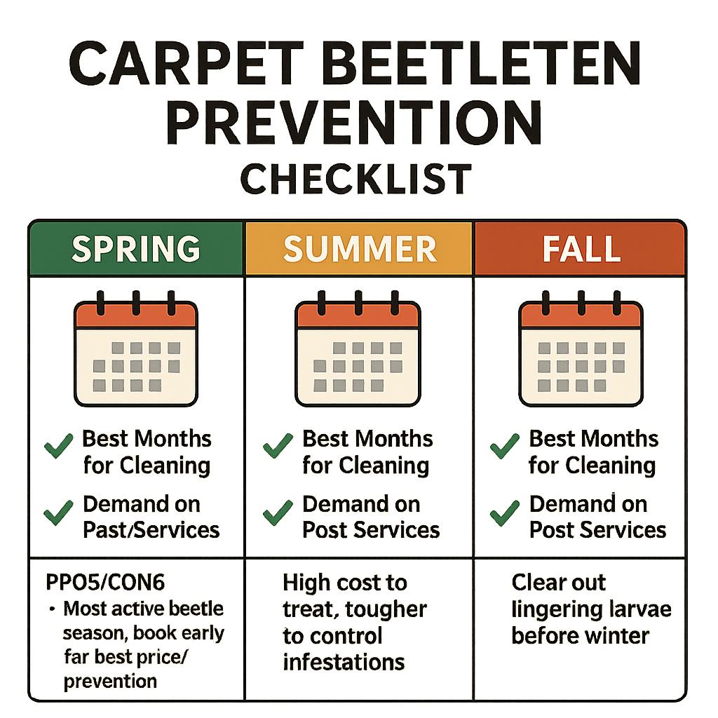 Carpet Beetle prevention checklist in Peachtree City