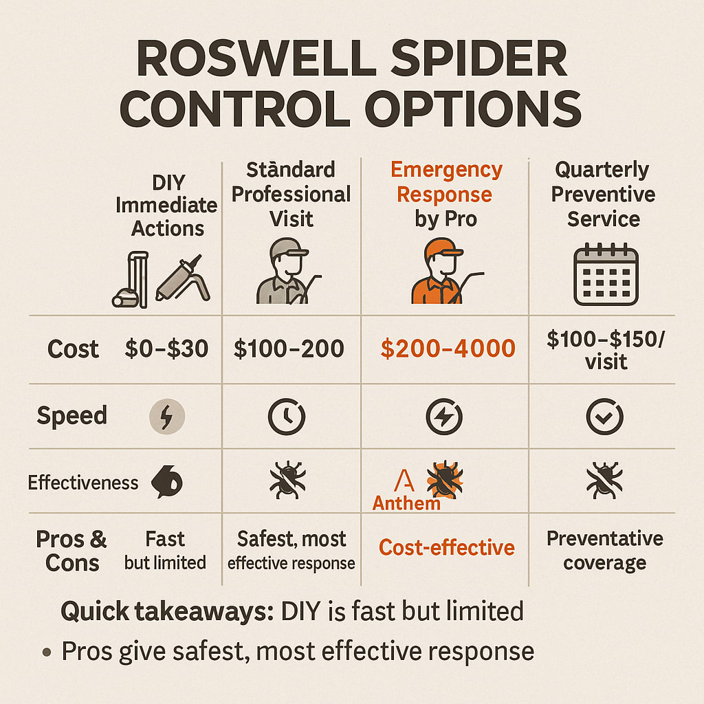 Costs of Emergency Spider Control Roswell, Georgia