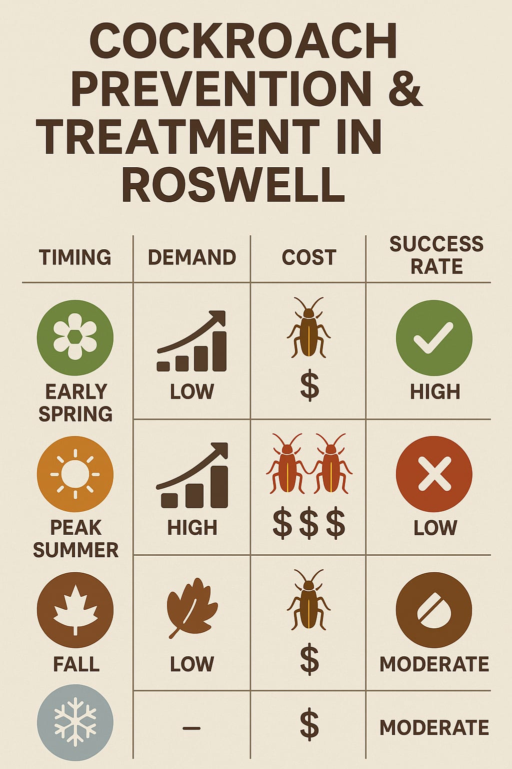 Right Time for Cockroach Treatments in Roswell
