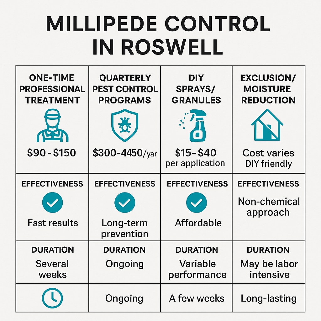 Millipede exterminator near me and cost for Roswell homes
