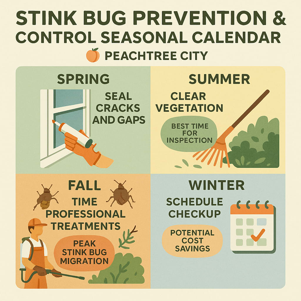 Stink Bug prevention and control seasonal calendar in Peachtree City 