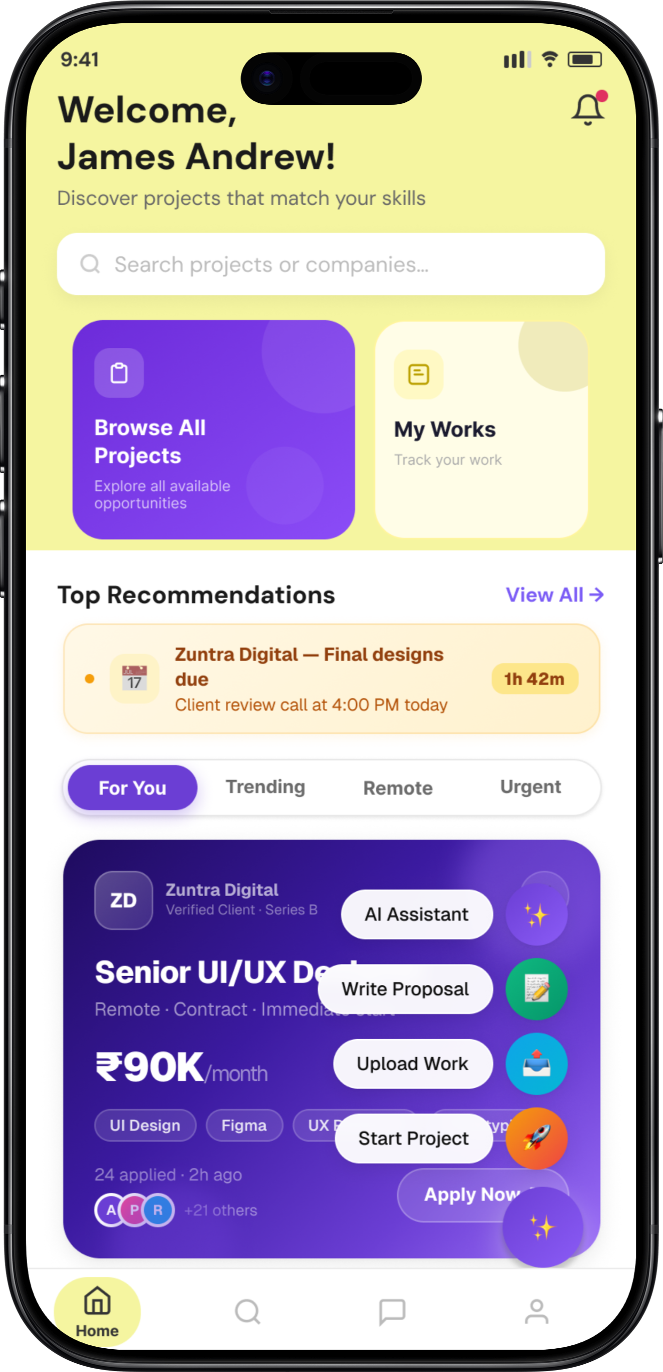 Huzzler Search Results Mobile Application