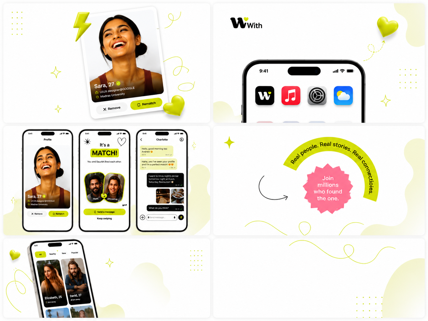 Wiviy Brand Identity, UI Screens & Design System Showcase