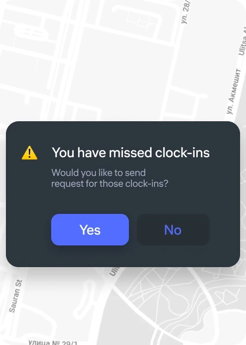 Missed clock-ins auto-request