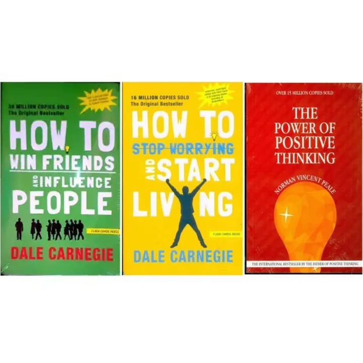 New International Books Center Combo Book OFFER - How to Win Friends and Influence People, How to Stop Worrying and Start Living, The Power of Positive Thinking by Unknown, book cover