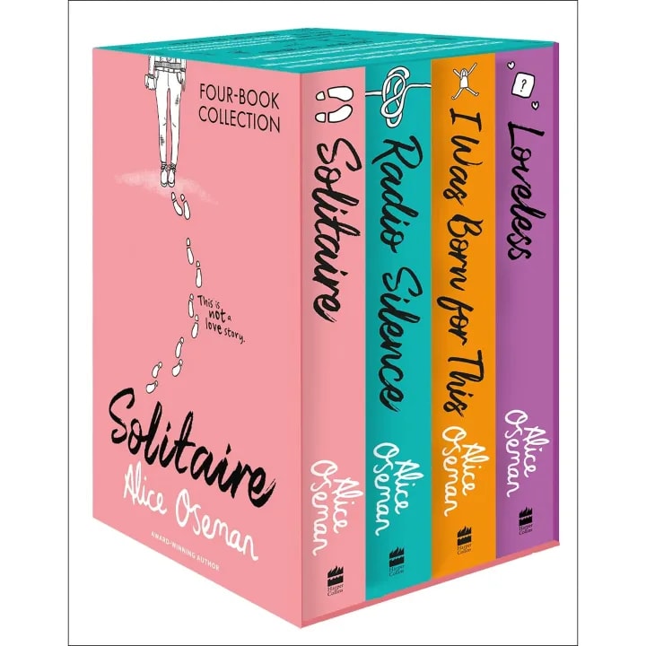 Alice Oseman Four-Book Collection Box Set - Solitaire, Radio Silence, I Was Born For This, Loveless by Unknown, book cover